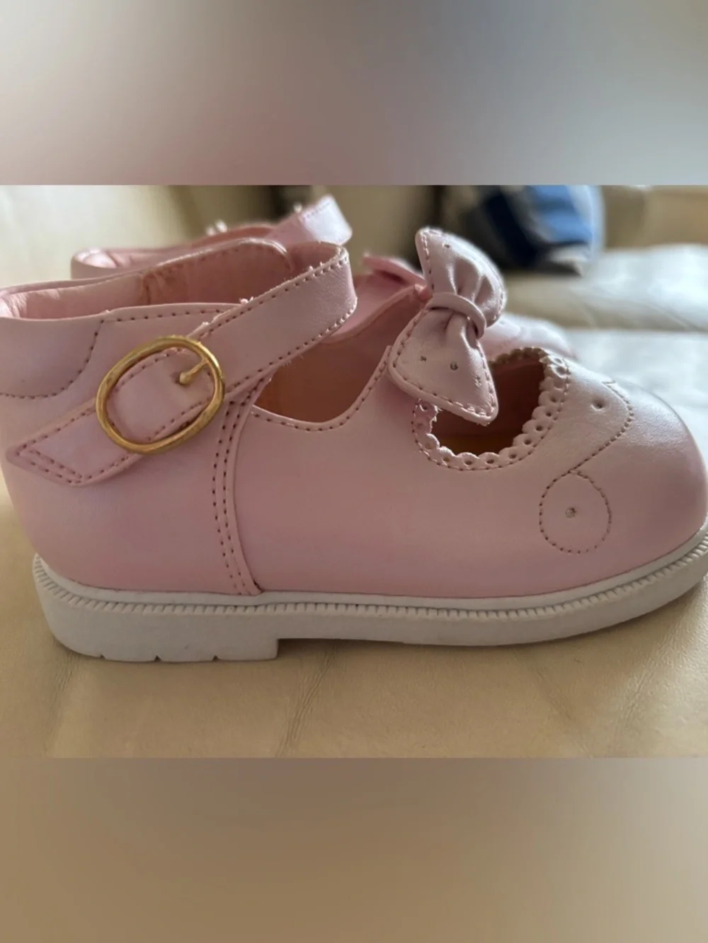 Modit Pink Mary Jane Bow Pink Toddler Shoes Size 6